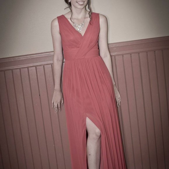 Red Bridesmaids Dress (Dessy Style 2894) - Picture 5 of 9